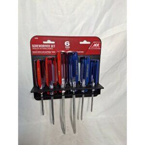 ACE Hardware 6 pc Screwdriver Set,  Red, Blue, Phillips & Flat / Slotted
